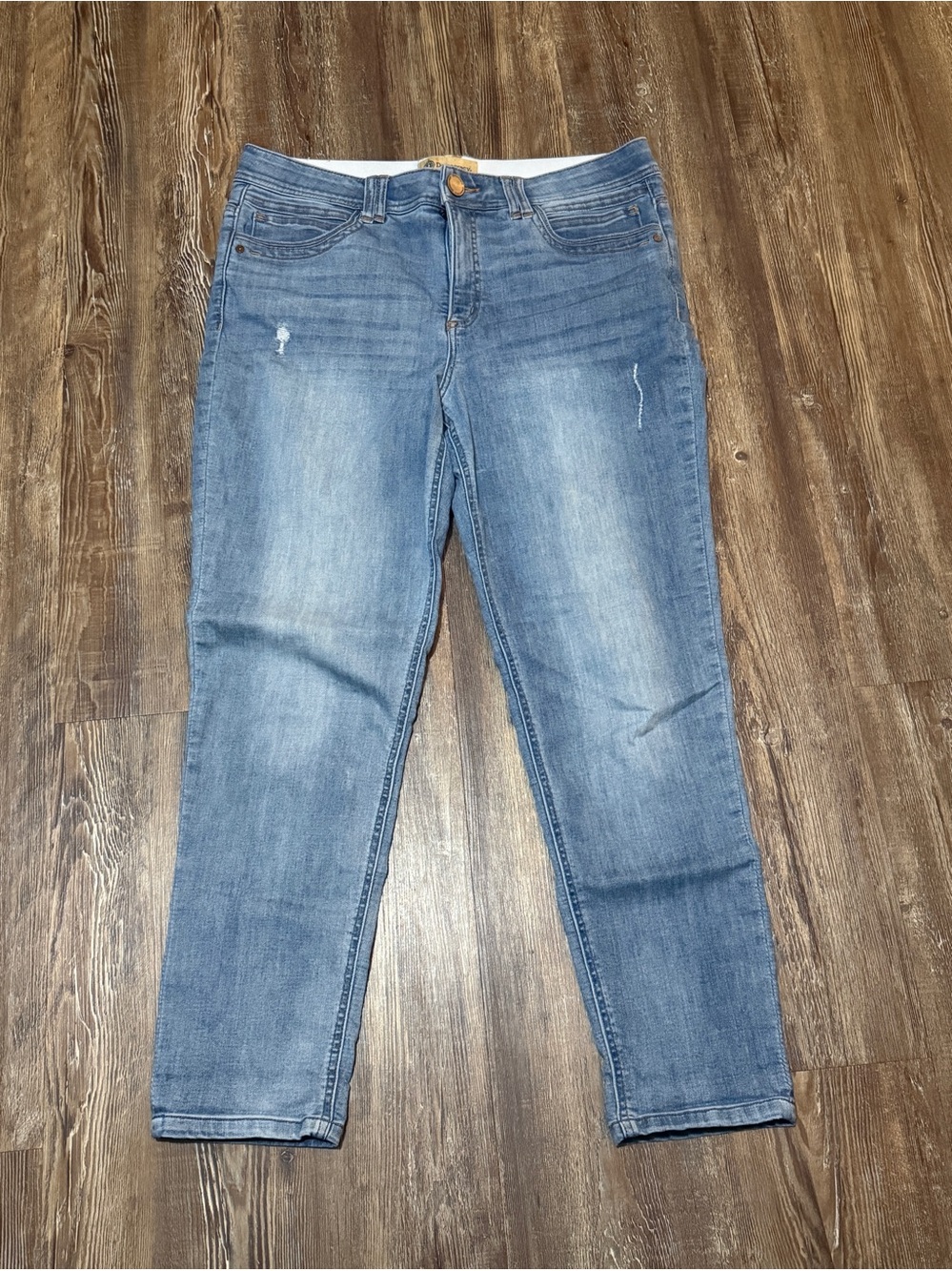 Democracy Ab Technology Tapered Jeans Women's 14 High Rise Distressed Stretchy